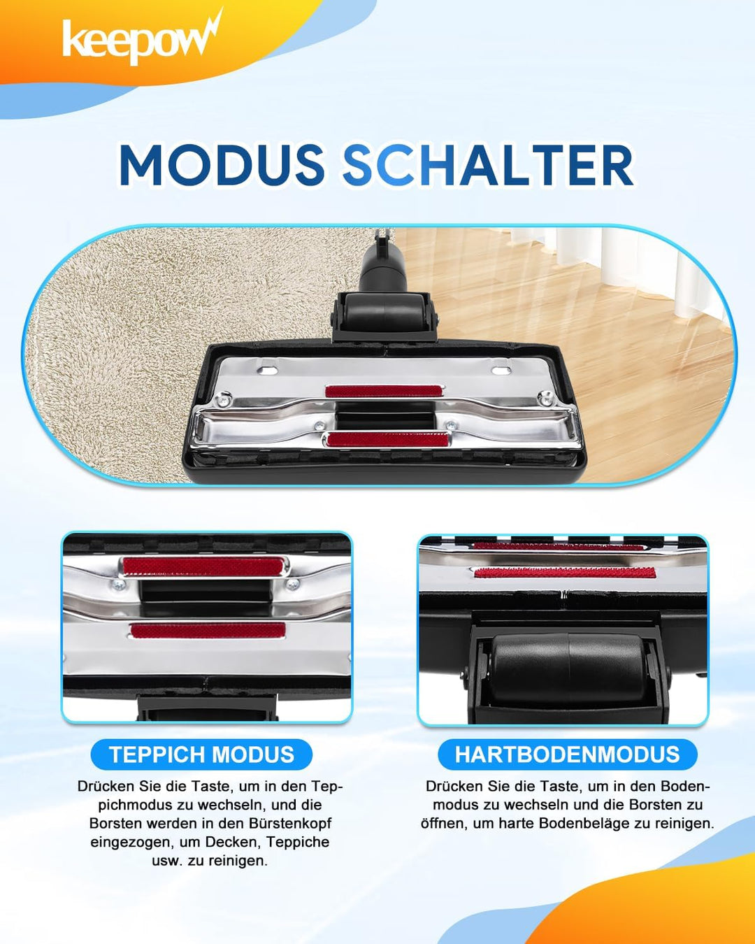 KEEPOW Universal Parkettbürste für Miele Complete C3 C2 C1 Compact C3 C2 C1, S1 S2 S4 S5 S6 S8, S834