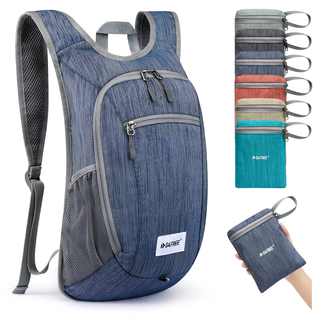 G4Free 10/15/20L Faltbarer Rucksack Klein, Wanderrucksack Leicht, Tagesrucksack Damen Herren für Wan