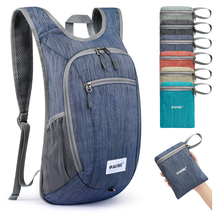G4Free 10/15/20L Faltbarer Rucksack Klein, Wanderrucksack Leicht, Tagesrucksack Damen Herren für Wan