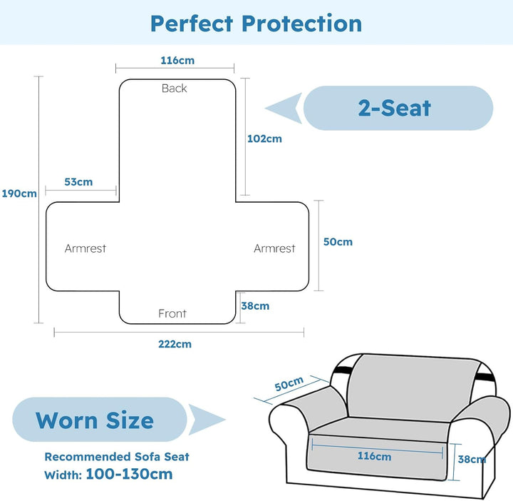 PETCUTE Sofabezug Sofaüberwurf Anti-Rutsch Sofa schonbezug wasserdichtes Sofabezüge Quilted Sofabezü