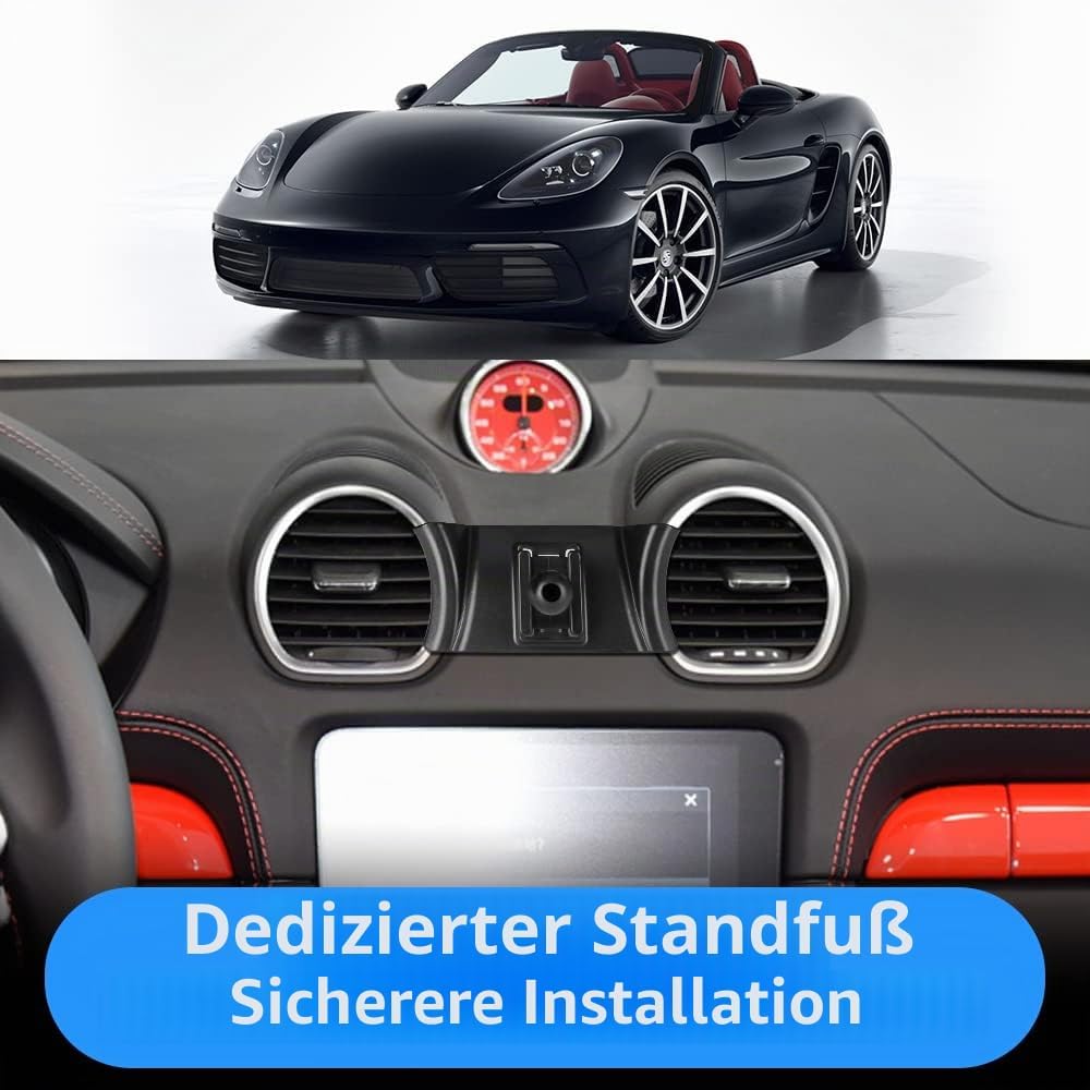 LUNQIN Kfz-Handyhalterung für 2017–2023 Porsche 718 Boxster Cayman Big Phones mit Hülle Auto Zubehör