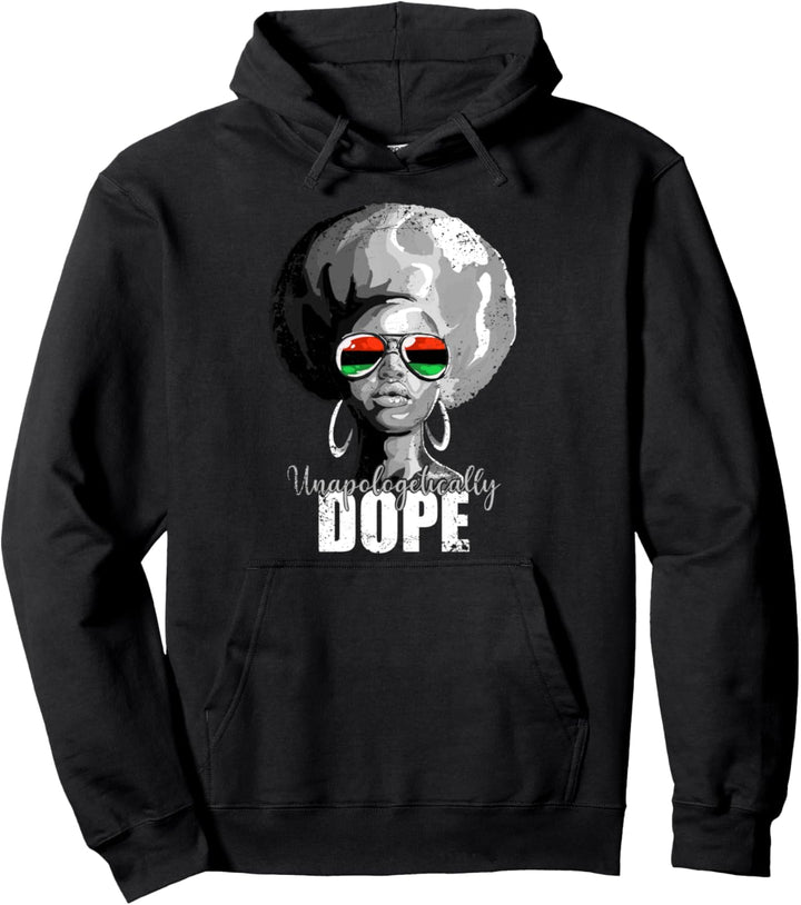 Unapologetically Dope Frauen Afro Art African Flag Pullover Hoodie