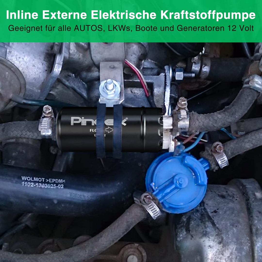 Pindex Elektrische Hochdruck-Kraftstoffpumpe 12V,Inline-Kraftstoffpumpe,Benzinpumpe für Benzin, Dies