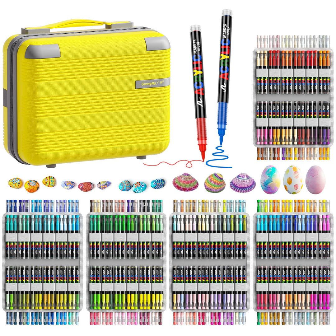 360 Farben Acrylstifte für Steine Wasserfest, Permanent Acrylic Marker, Pinselspitze Acrylstifte für