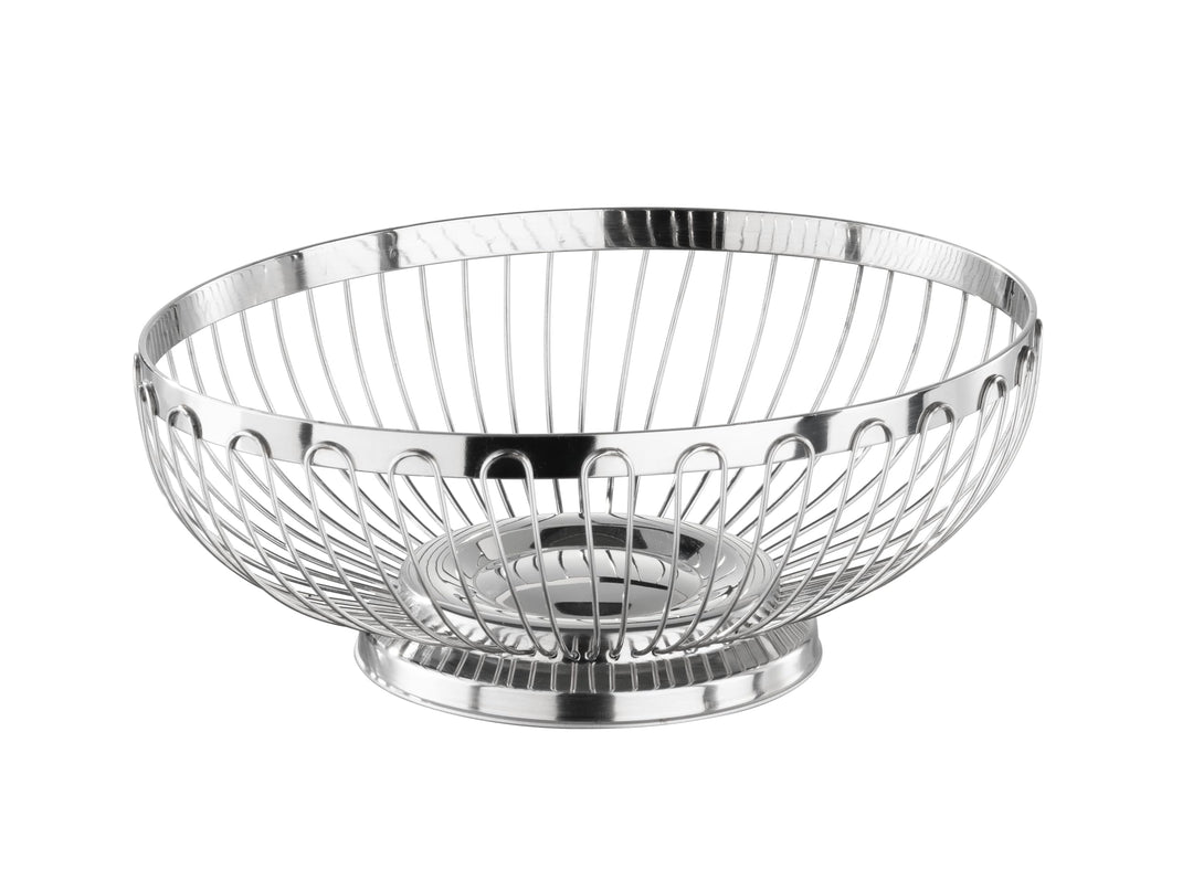 APS 30240 Hochglanzpolierter Edelstahl Oval Korb für Brot oder Obst, 24 x 19 x 8.5 cm Oval 24 x 19 x