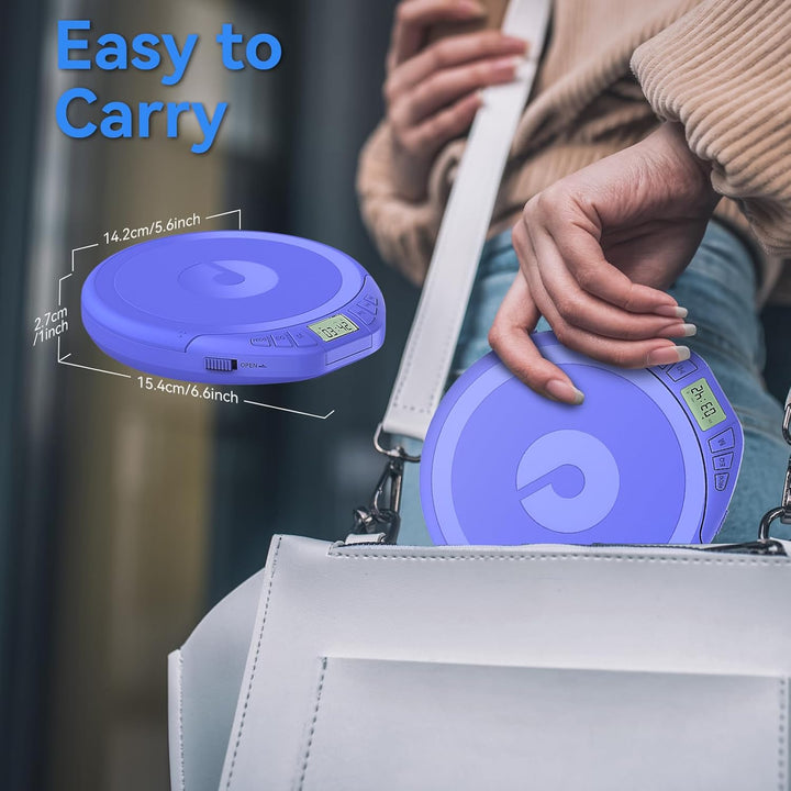 Gueray CD Spieler Tragbarer CD-Player Persönliche CD Players mit Kopfhörer LCD Display Anti-Skip Sch