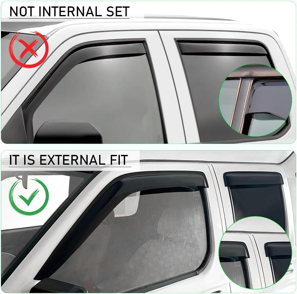 JHCHAN Windabweiser Regenabweiser für Nissan NAVARA D22 Nissan Navara np300 1997-2005 4×4 Pickup Dop