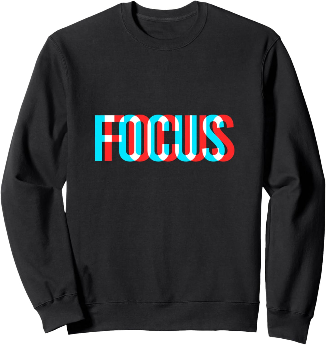 Focus Anaglyph Typograph Cool Rave Techno EDM Lover Gift Sweatshirt