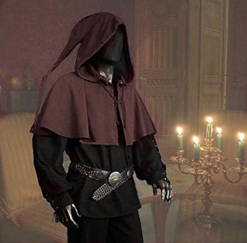 Dark Dreams Gothic Mittelalter LARP Gugel mit Zipfel Askell, Grösse:Freesize, Farbe:Dunkelbraun Einh