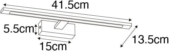 Qazqa - Modern Bad I Badezimmer Wandleuchte schwarz 41,5 cm inkl. LED IP44 - Jerre - Kunststoff Läng