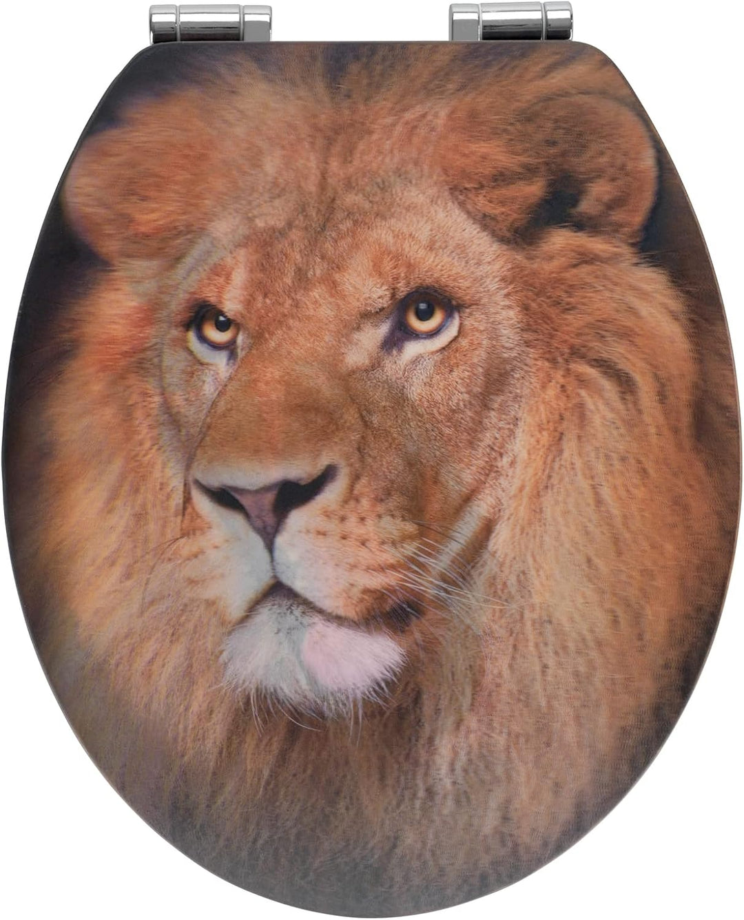 WENKO WC-Sitz Lion, Toilettensitz mit Absenkautomatik und 3D-Motiv, WC-Deckel für sanftes Deckelschl