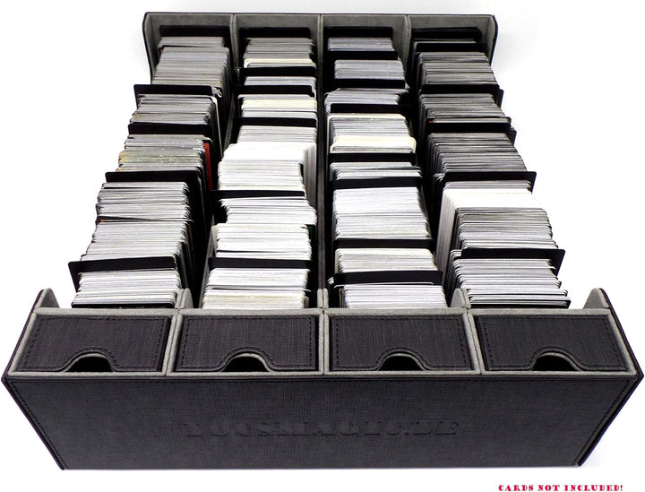 docsmagic.de Premium 4-Row Trading Card Storage Box Black + Trays & Divider - MTG PKM YGO - Sammelka
