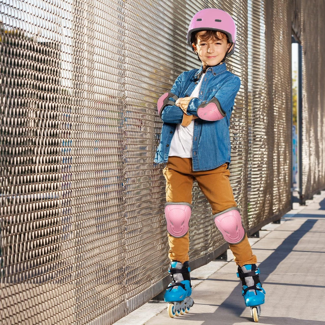 Kinder Schutzausrüstung 2-10 Jahre – Knieschoner, Ellenbogenschoner für Inliner, Rollschuhe, Skatebo