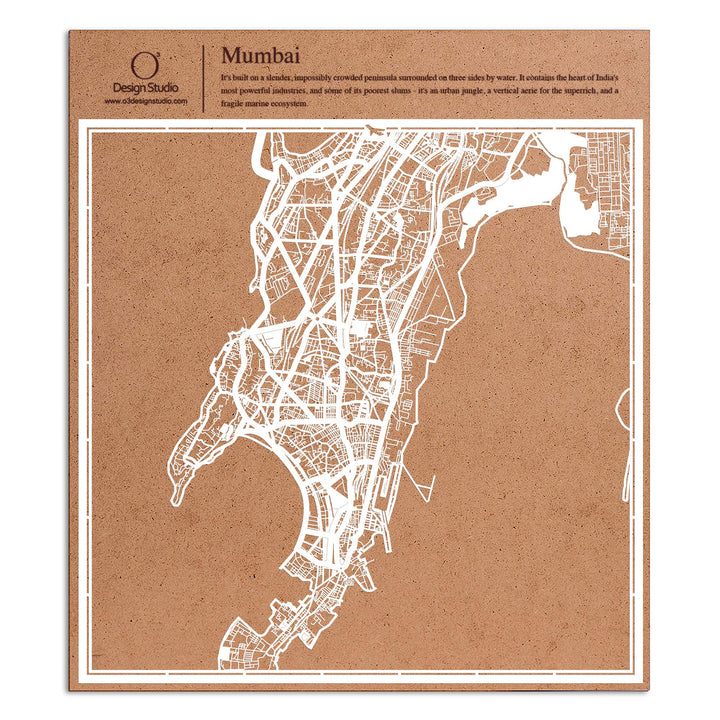 Mumbai Papierschnitt Karte Weiss 30x30 cm Papierkunst, Mumbai