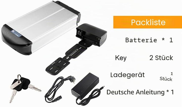 SEASON Gepäckträger Ebike Akku - 36V 13Ah 14.5Ah 15.6Ah 16Ah 17.4Ah Lithinum-Ionen Batterie für Elek