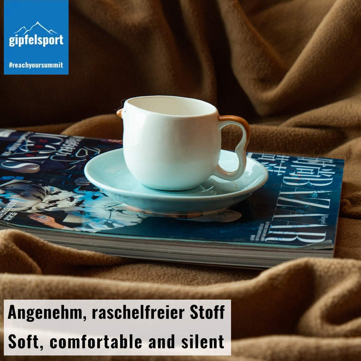gipfelsport Mikrofaser Fleece Decke mit Schlafsackfunktion I Grösse 185 x 150cm, ca. 690 g I Microfa