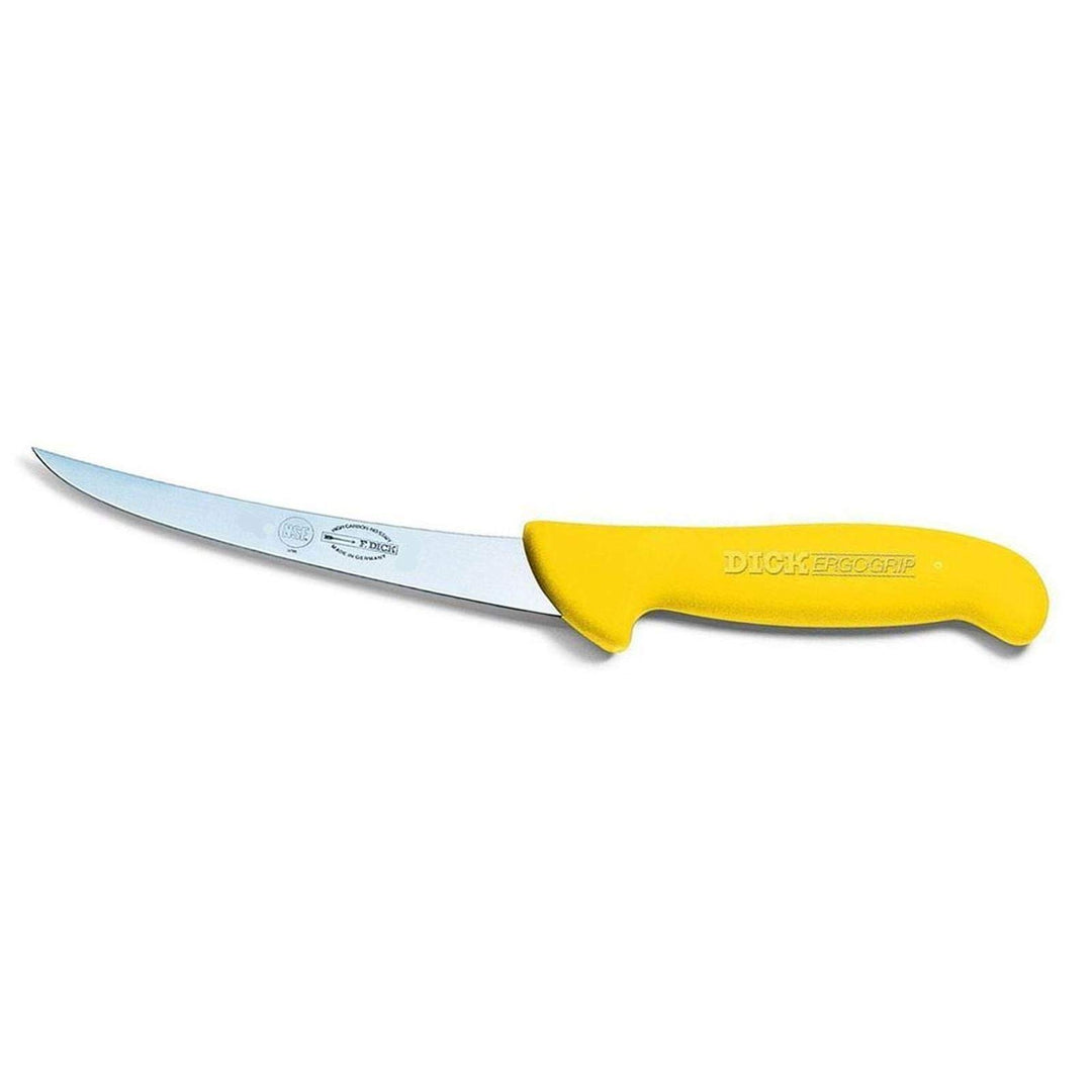 Dick Ausbeinmesser steif 13 cm geschweift - Griff gelb - für Fleischer, Metzger, Jäger und Schlachte