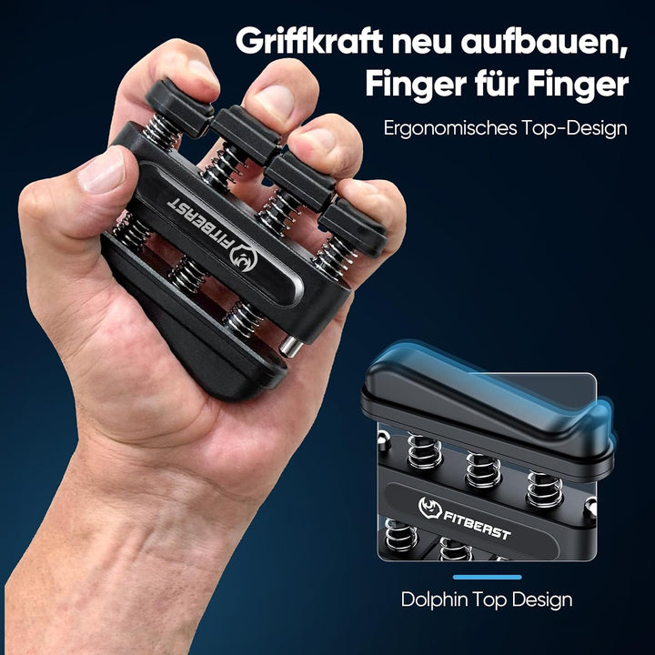 FitBeast Griffkraft-Tester mit einstellbarem Griffkrafttrainer &amp; Fingertrainer - Fortschritt verfolg