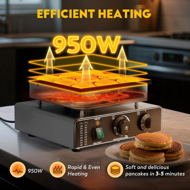 CGOLDENWALL 9 Loch Mini Pfannkuchenmaschine Kommerzielle, Elektrischer Mini-Pfannkuchenbäcker mit An