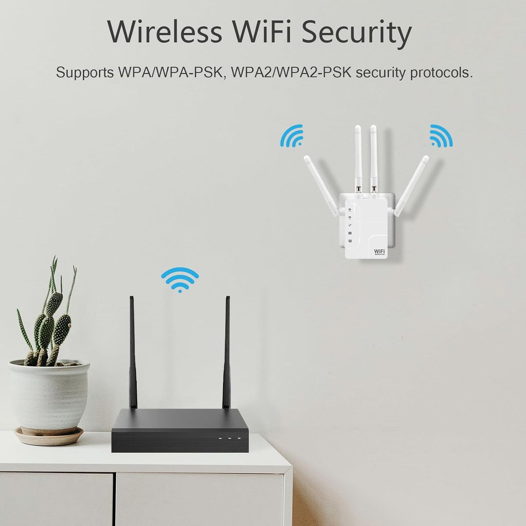 WLAN Repeater AC1200 WLAN Verstärker,Dualband 5GHz & 2.4GHz Wireless Signal WiFi Range Extender mit