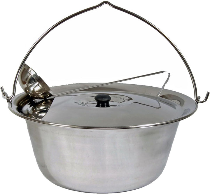 Set Gulaschkessel Gulaschtopf Edelstahl 14 Liter + Deckel + Gratis Schöpfkelle