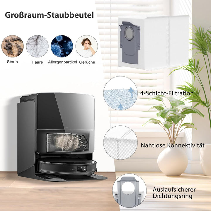 24 Stück Zubehör für Roborock Saros 10R/Qrevo CurvX Staubsauger, Ersatzteile mit 1 Paar Hauptbürste,