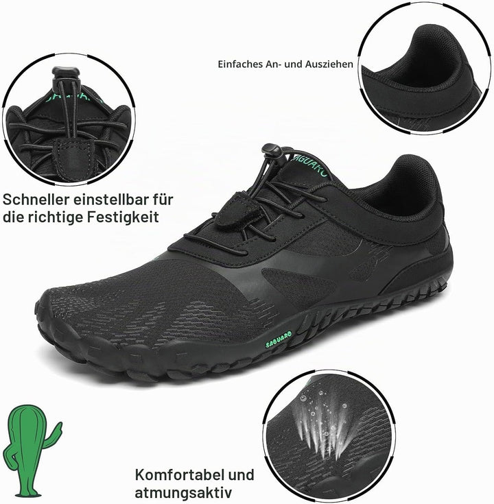 SAGUARO Unisex Barfussschuhe Leicht rutschfest Traillaufschuhe für Outdoor &amp; Indoor 36 EU Dunkles Sc
