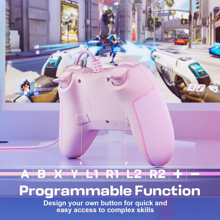 RivalPlay PC Controller mit 2-Tasten-Zuordnung, Kabelgebundener Joystick Controller Kompatibel für W