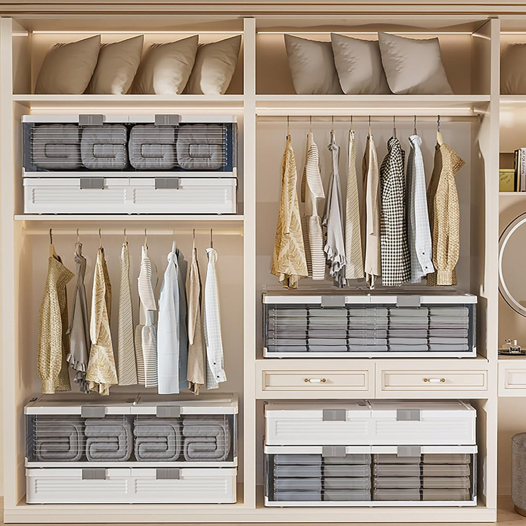 Aufbewahrungsbox, Unterbett-Aufbewahrungstasche mit weissem Deckel, Aufbewahrungsbox, Meterware, 101