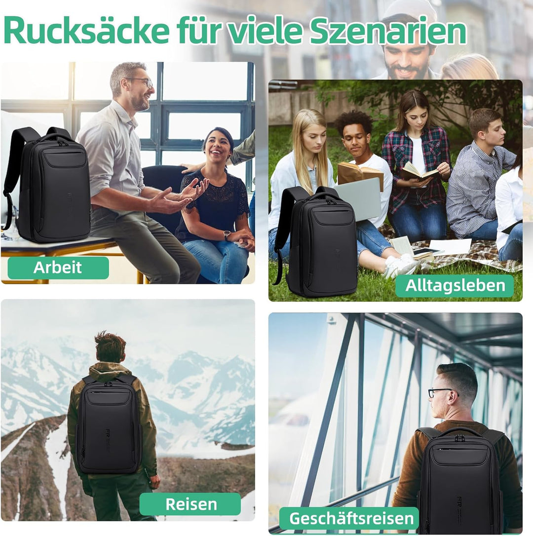 Wasserdichter Laptop Rucksack Herren, 15,6 Zoll Business Rucksack Herren, 1800D laptoptasche, elegan