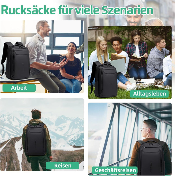 Wasserdichter Laptop Rucksack Herren, 15,6 Zoll Business Rucksack Herren, 1800D laptoptasche, elegan