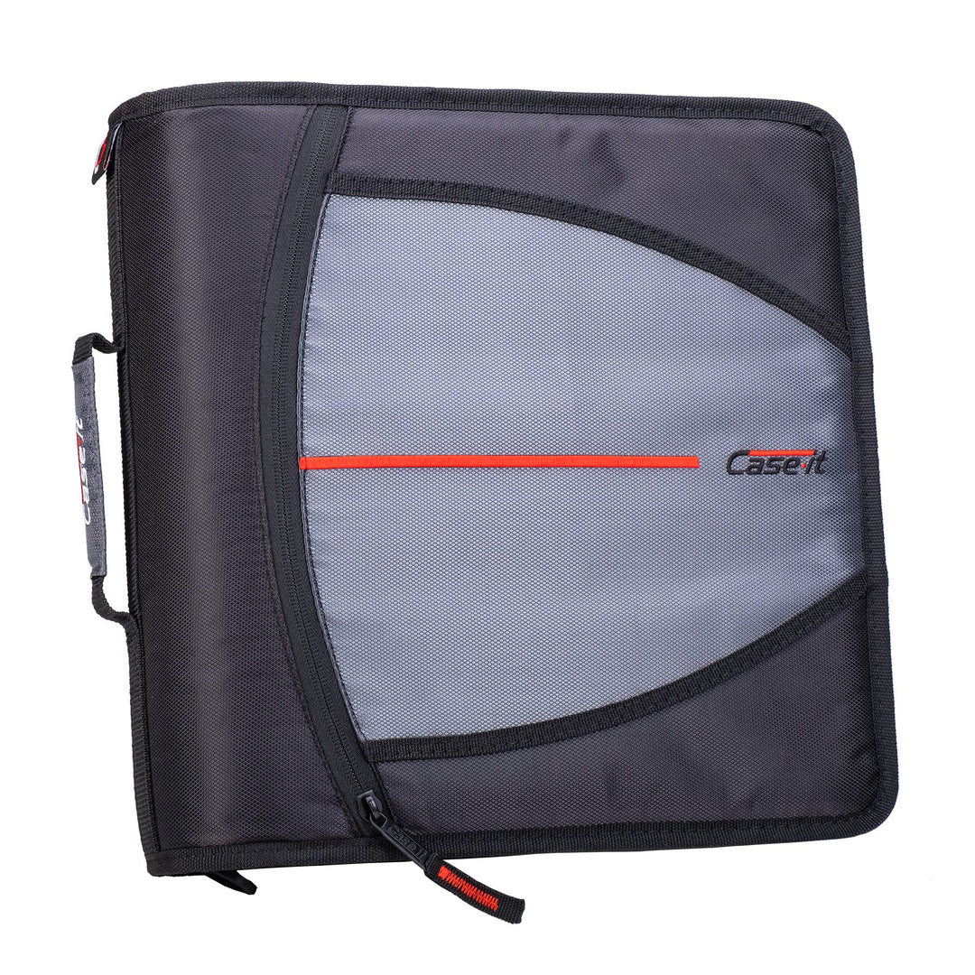 case-it Mighty Zip Tab 3 Zoll Reissverschluss Binder, (d-146-neopnk) schwarz, schwarz