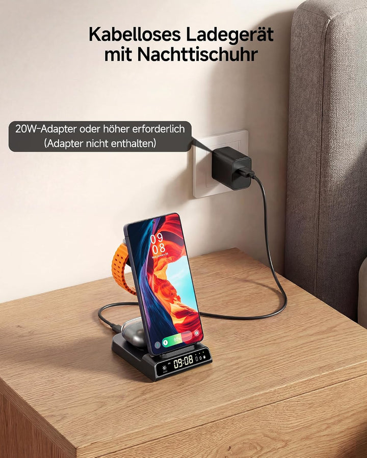 Induktive Ladestation für Samsung S25 Ultra, 3 in 1 Wireless Charger für Samsung Galaxy Watch 8/Ultr