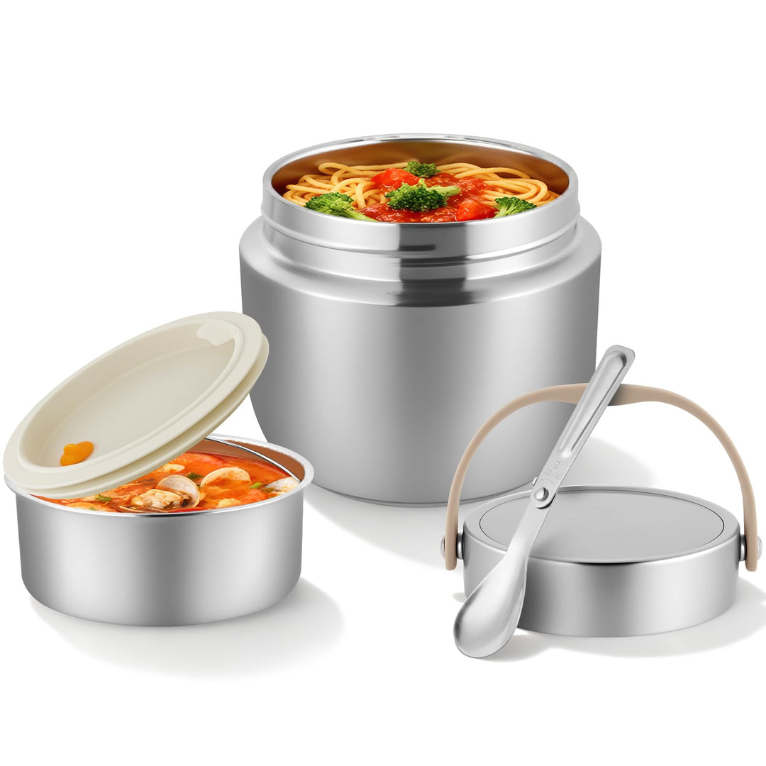 AiQInu Thermos-Lebensmittelbehälter für Erwachsene 1,2 l, Isolierter Edelstahl-Lunchbehälter mit Löf