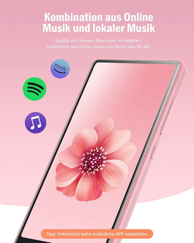 AGPTEK WiFi MP4 Player mit 4'' Touchscreen, Online-Funktionen usw, HD Videoplayer mit Android 6,0 fü