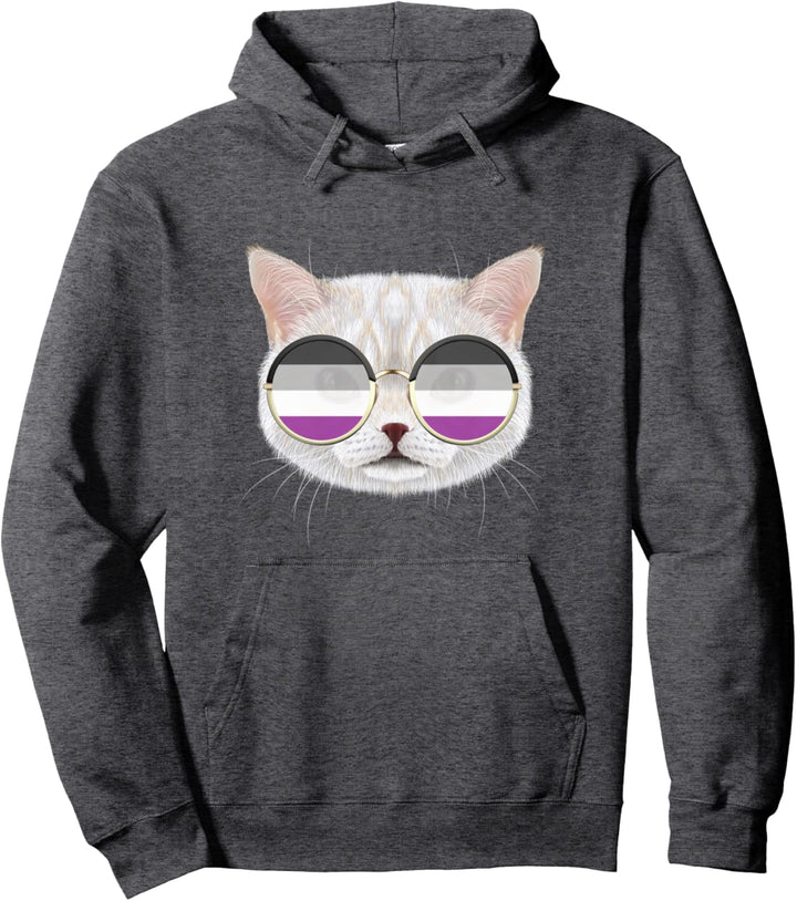 Asexuelle Flagge Katze LGBT Sonnenbrille, Asexueller Stolz Pullover Hoodie