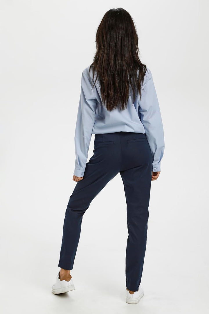 KAFFE Casual Hose Kalea Damen Chino Hose Elegant Klassische Stoffhose 32 Midnight Marine, 32 Midnigh