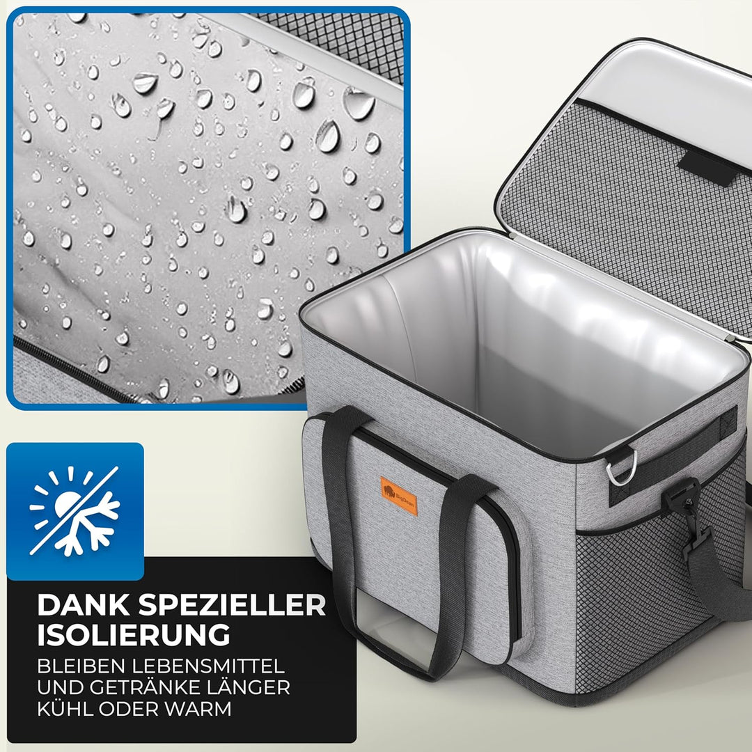 BigDean 30L Kühltasche auslaufsicher & wasserdicht – Picknicktasche für Essen & Getränke – bis zu 5h