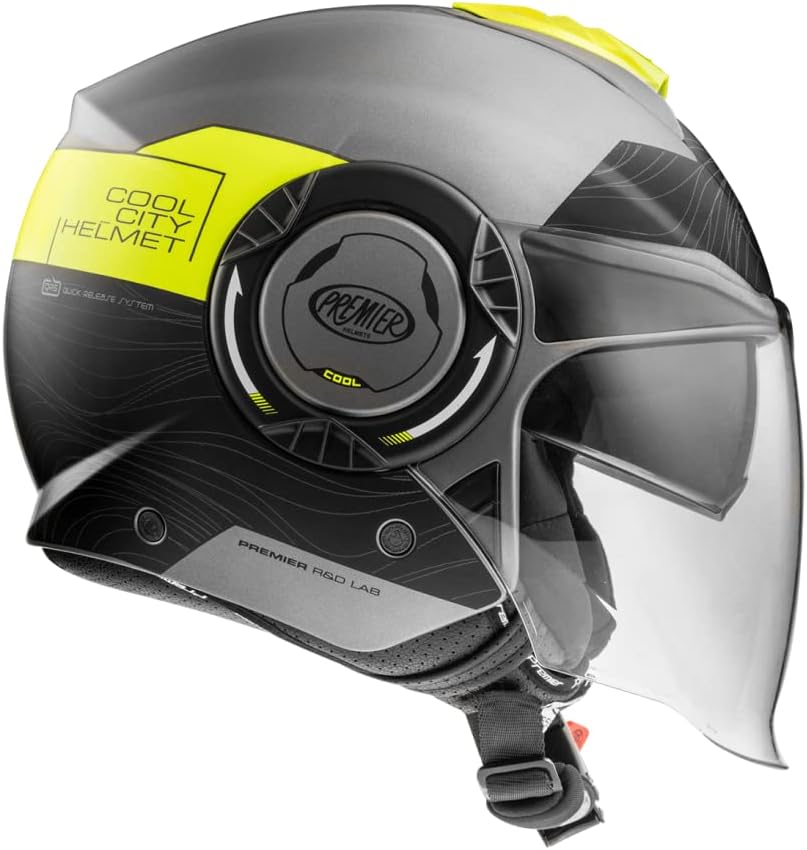 Premier Unisex-Adult Cool Evo Helm L Schwarz, Hellgrau Und Gelb, L Schwarz, Hellgrau Und Gelb