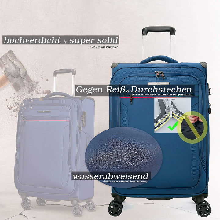 ABISTAB Verage Toledo Weichgepäck 4 Doppelrolle grosser Koffer Trolley L-83cm 96-115 L erweiterbar,