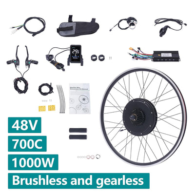 WSIKGHU Ebike Umbausatz Motor für Fahrrad 1000W 48V E-Bike Umrüstkit Vorder-/Hinterrad E-Bike Antrie