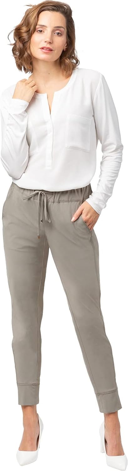 Stehmann, Roxana-748 Jogg Pant in Ultra Light High-Teg-Bi-Stretch 34 Laurel Oak, 34 Laurel Oak