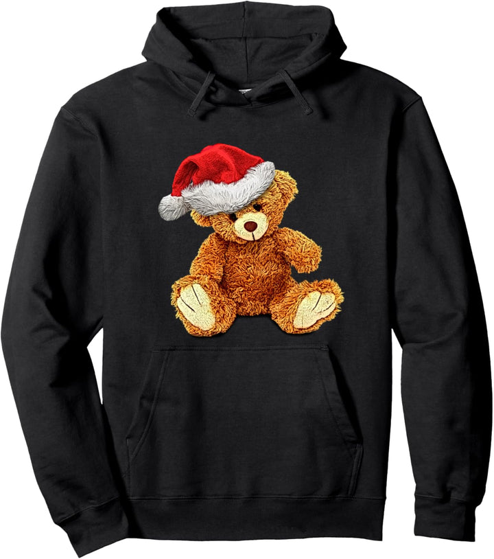 Shirt mit Teddy und Weihnachtsmütze Teddybär Pullover Hoodie