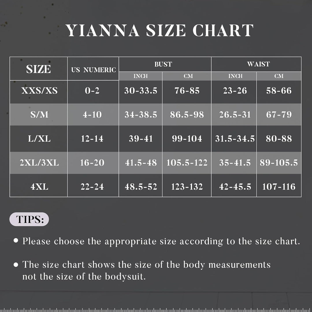 YIANNA Shapewear Damen Bauchweg Body Shaper Tanga Formender Bodysuit Shaping Miederbody mit Verstell