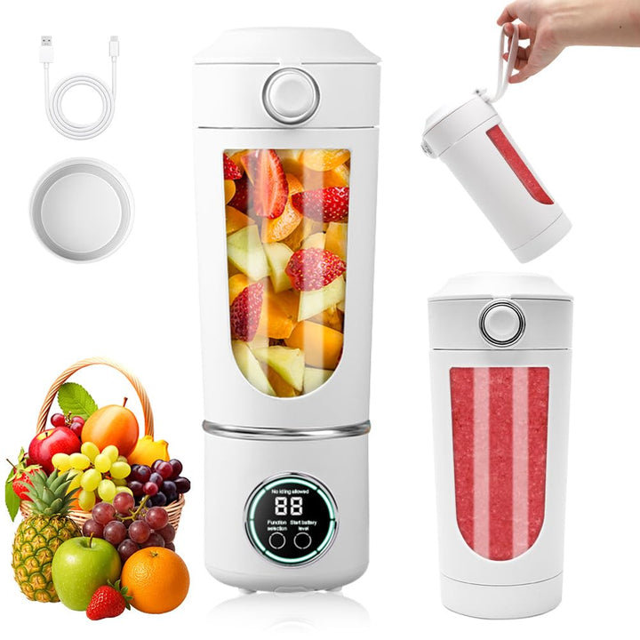 Tragbarer Mixer, 700 ml kleiner Smoothie Mixer, Mini-Standmixer mit 12 Edelstahlklingen und Digitala