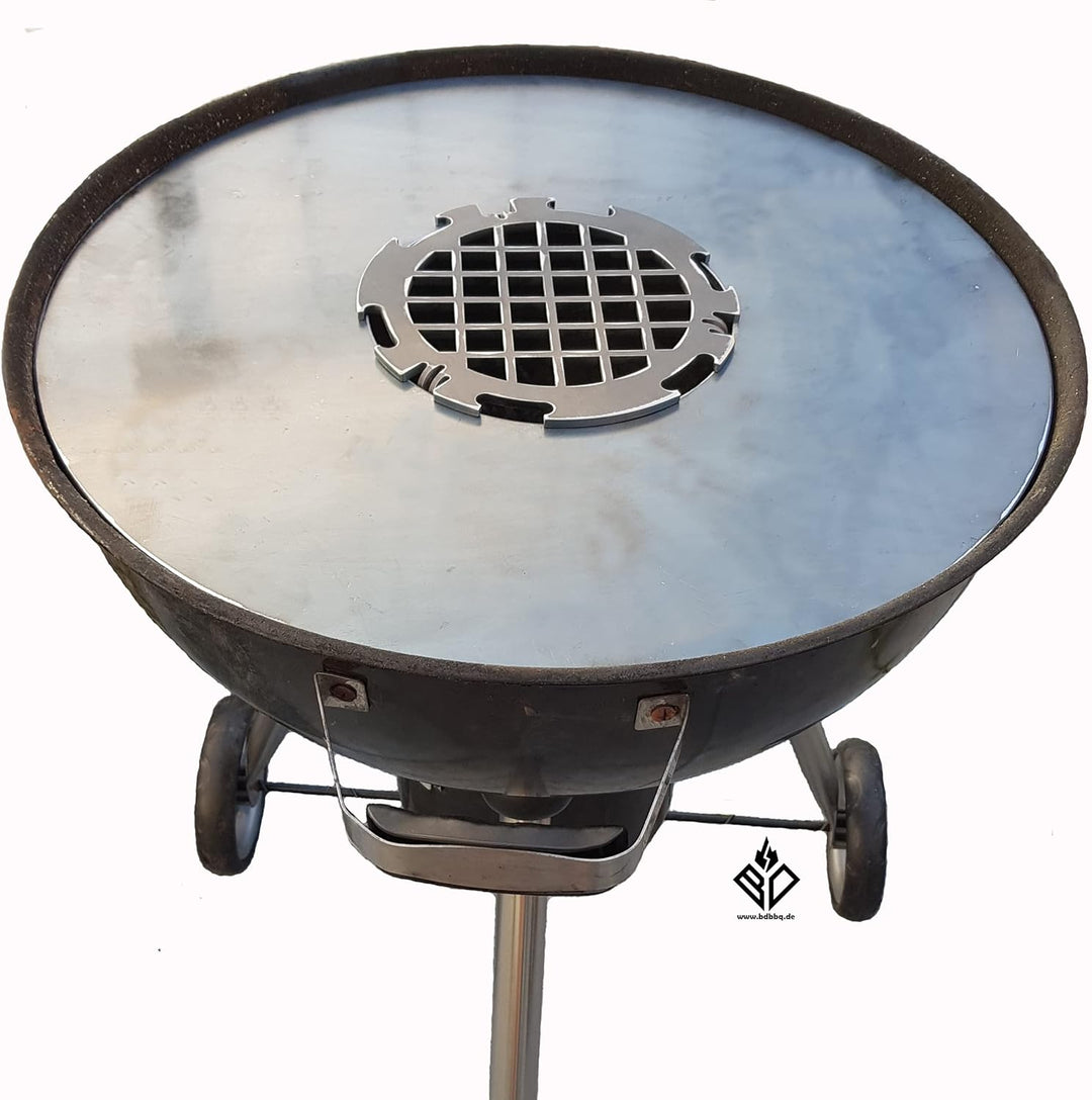6mm Feuerplatte | Plancha | Grillplatte für 57 cm Kugelgrill + Branding Grillrost