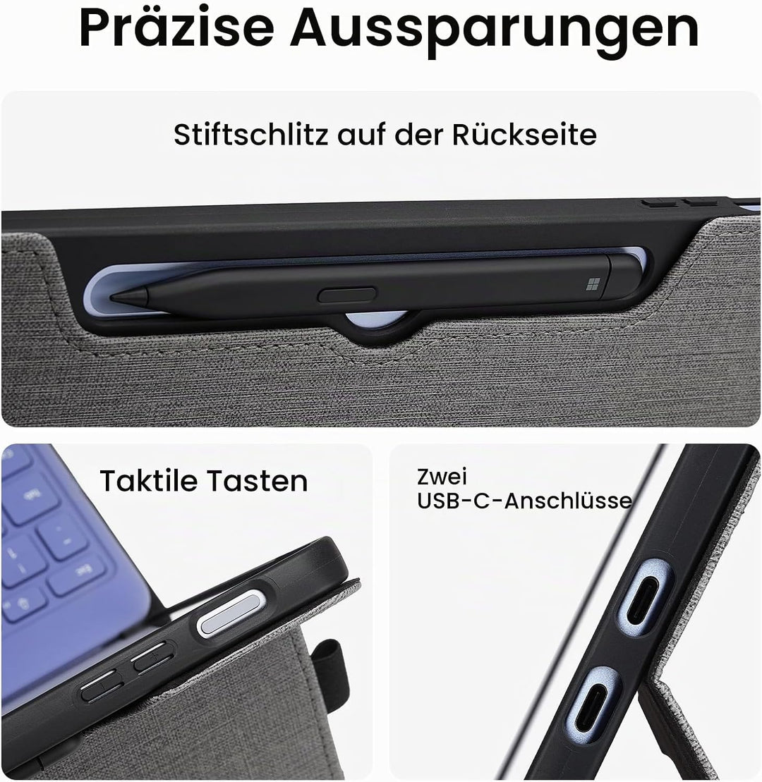 Omnpak Hülle für Microsoft Surface Pro 12 （2025 ） 12 Zoll, Lightweight Protective, Multiple Angle, S