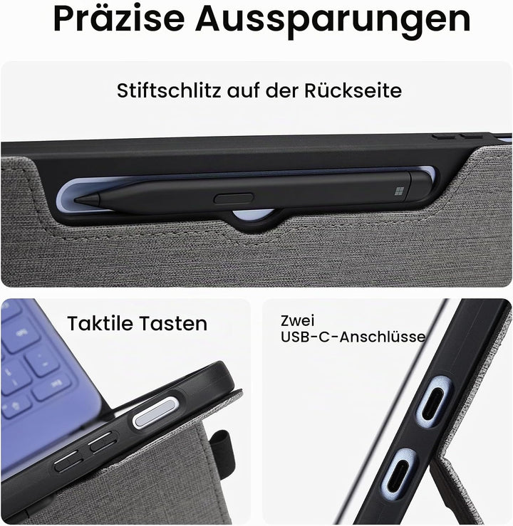 Omnpak Hülle für Microsoft Surface Pro 12 （2025 ） 12 Zoll, Lightweight Protective, Multiple Angle, S