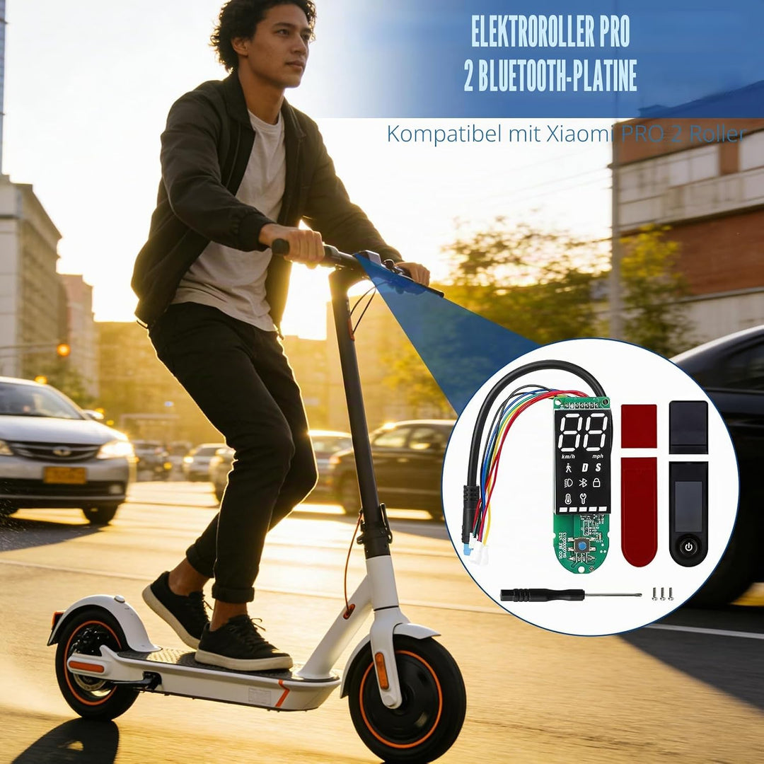 Elektroroller Bluetooth Dashboard für Xiaomi Pro 2, E-Scooter Armaturenbrett mit Abdeckung, Klare Da