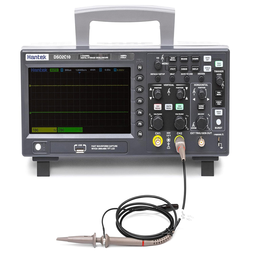 Hantek DSO2C10 Digital-Speicher-Oszilloskop, 100 MHz, Bandbreite 2-Kanal, 1 GSa/s, 8 m Speichertiefe